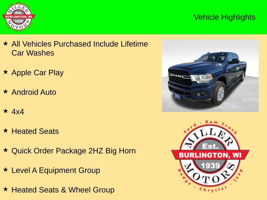 2022 RAM 2500 Big Horn Crew Cab 4x4 6'4' Box